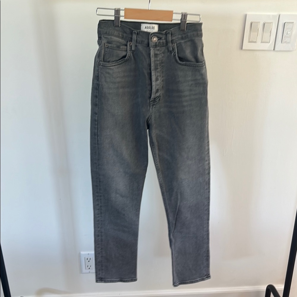 Agolde Gray Straight Jeans Classic Style